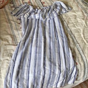 Striped off the shoulder dress